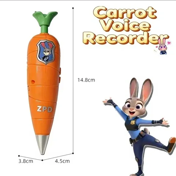 Disney Zootopia Carrot Recorder Pen Judy Nick 2-in-1 Gel Pen Toy NEW Version - Picture 5 of 5